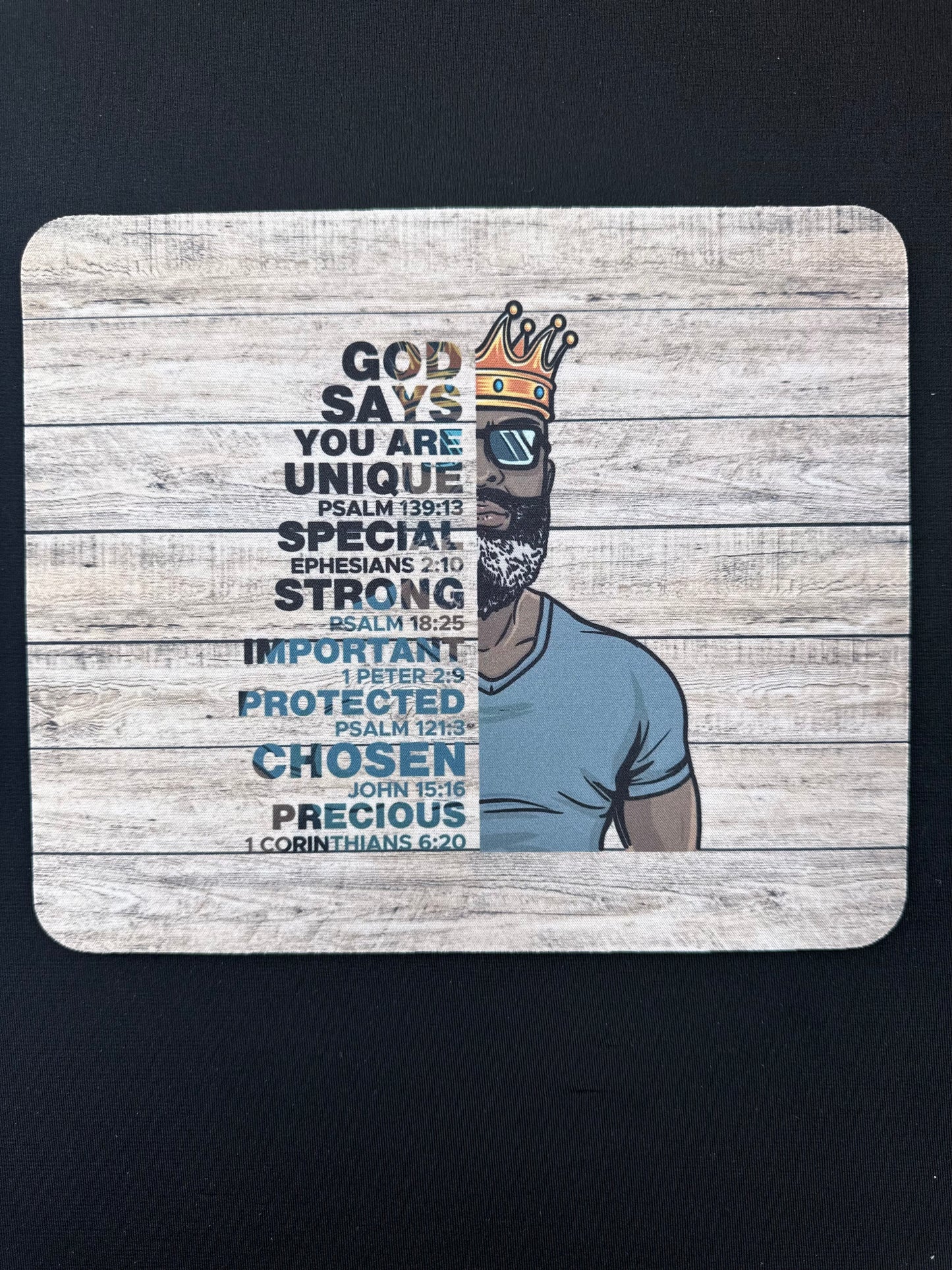 “God Says” Male Affirmation Mousepad
